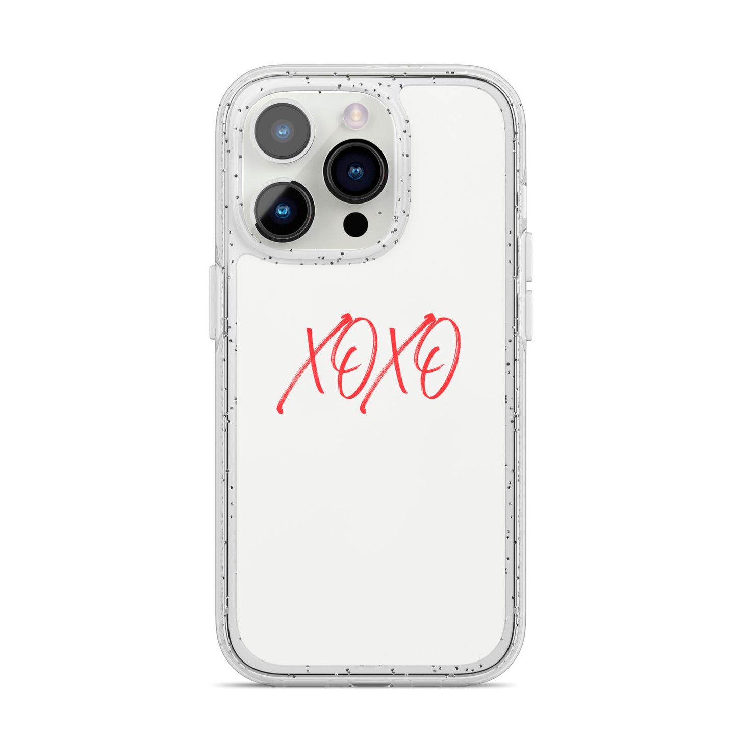 I love you like xo iPhone 14 Pro Glitter Tough Case Silver