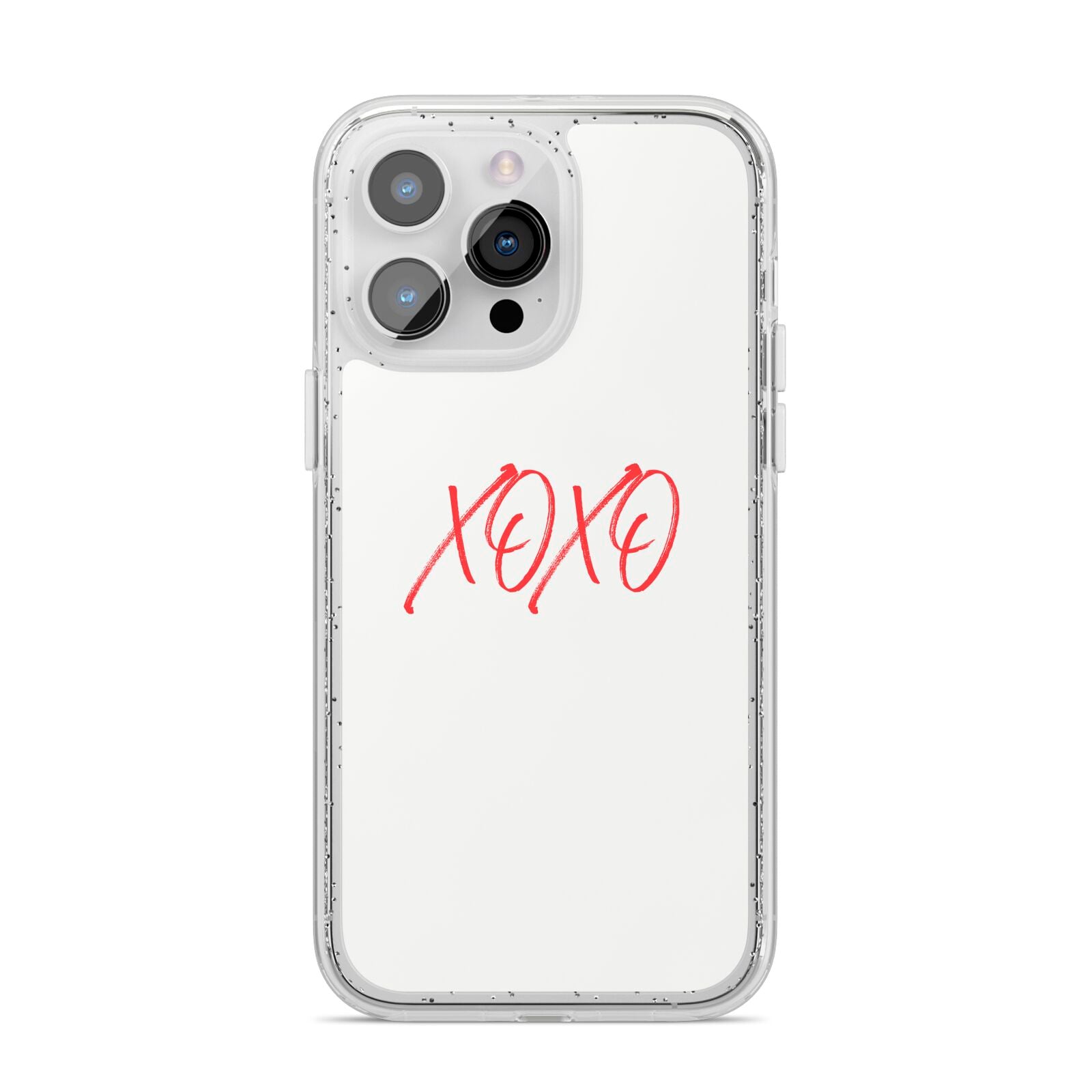 I love you like xo iPhone 14 Pro Max Glitter Tough Case Silver