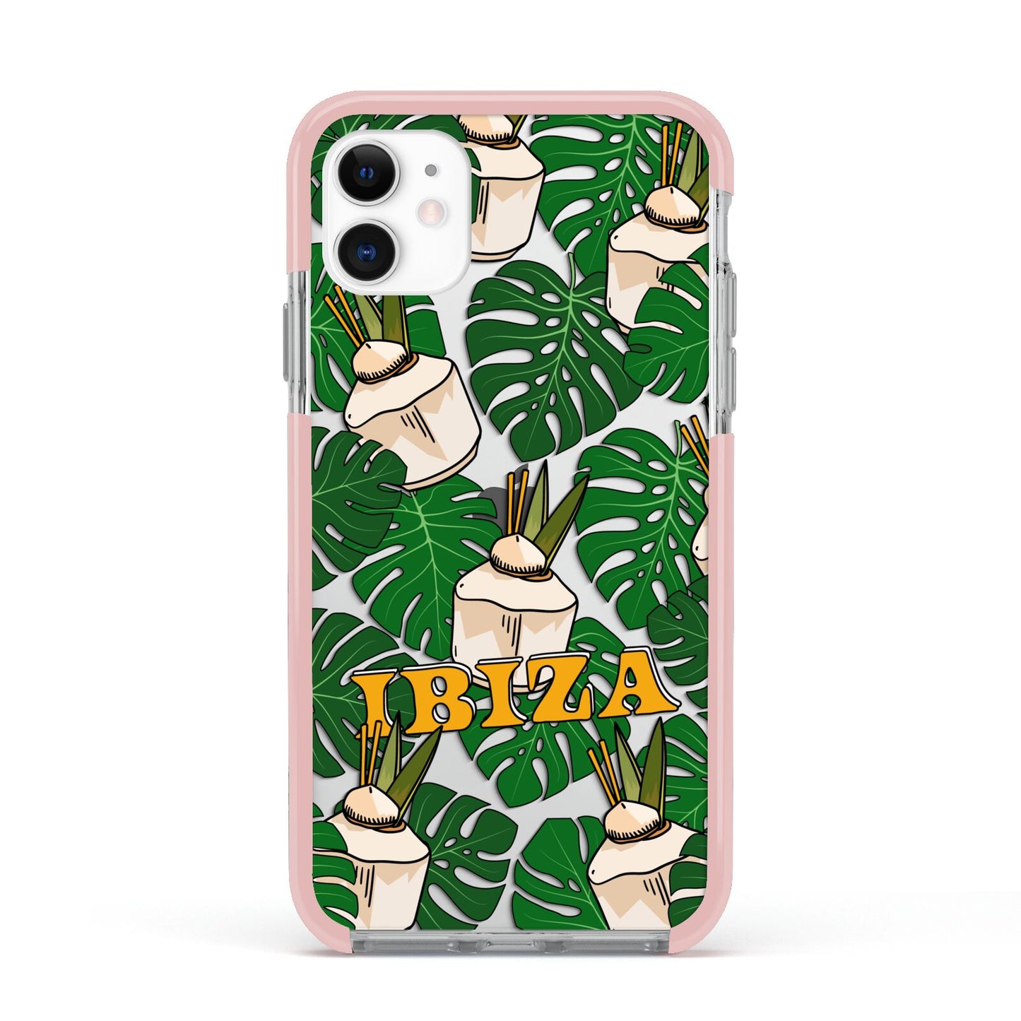 Ibiza Apple iPhone 11 in White with Pink Impact Case