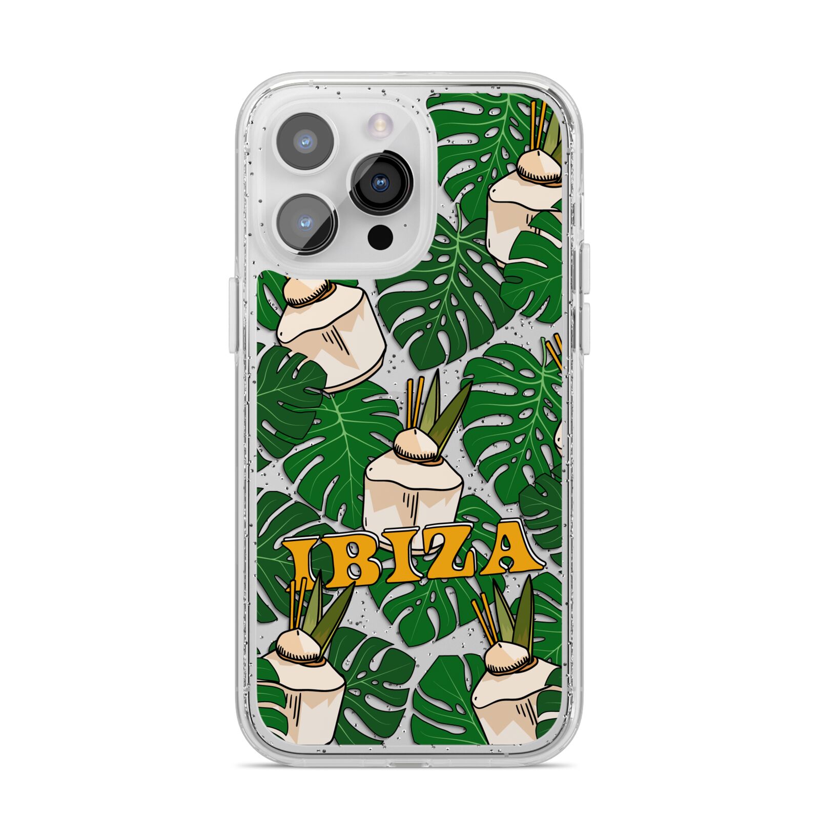 Ibiza iPhone 14 Pro Max Glitter Tough Case Silver