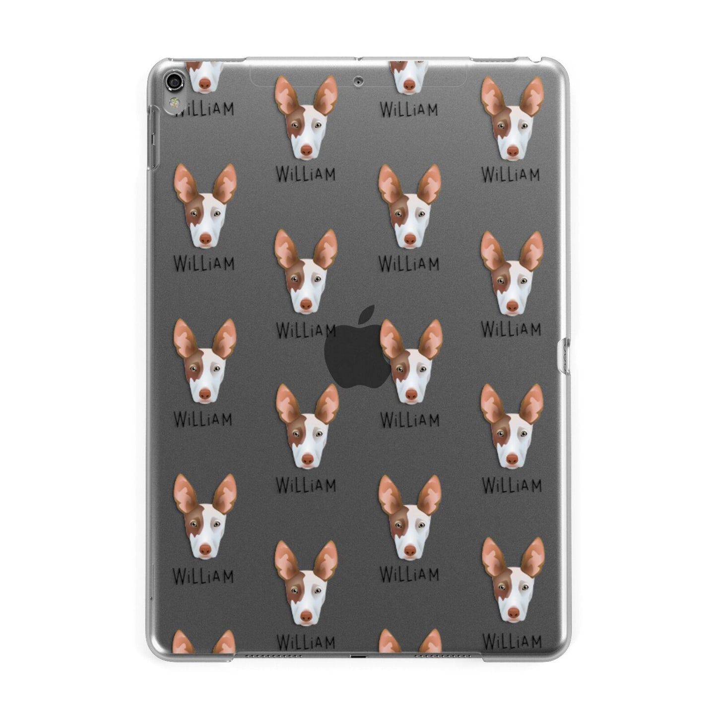 Ibizan Hound Icon with Name Apple iPad Grey Case