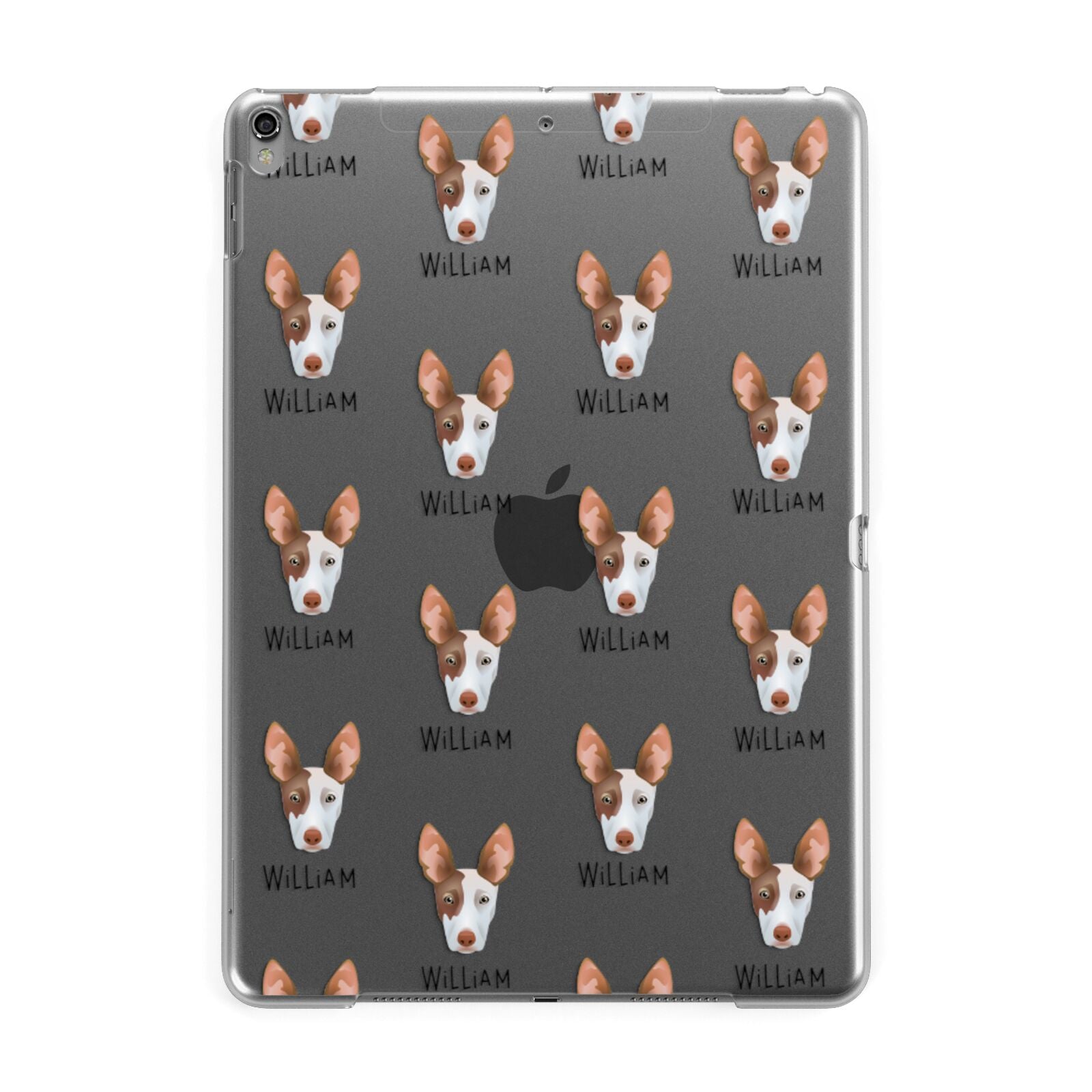 Ibizan Hound Icon with Name Apple iPad Grey Case