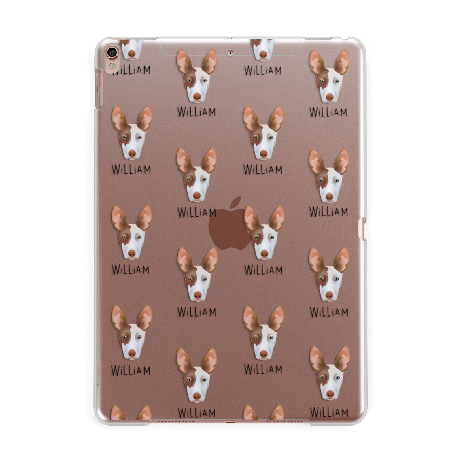 Ibizan Hound Icon with Name Apple iPad Rose Gold Case