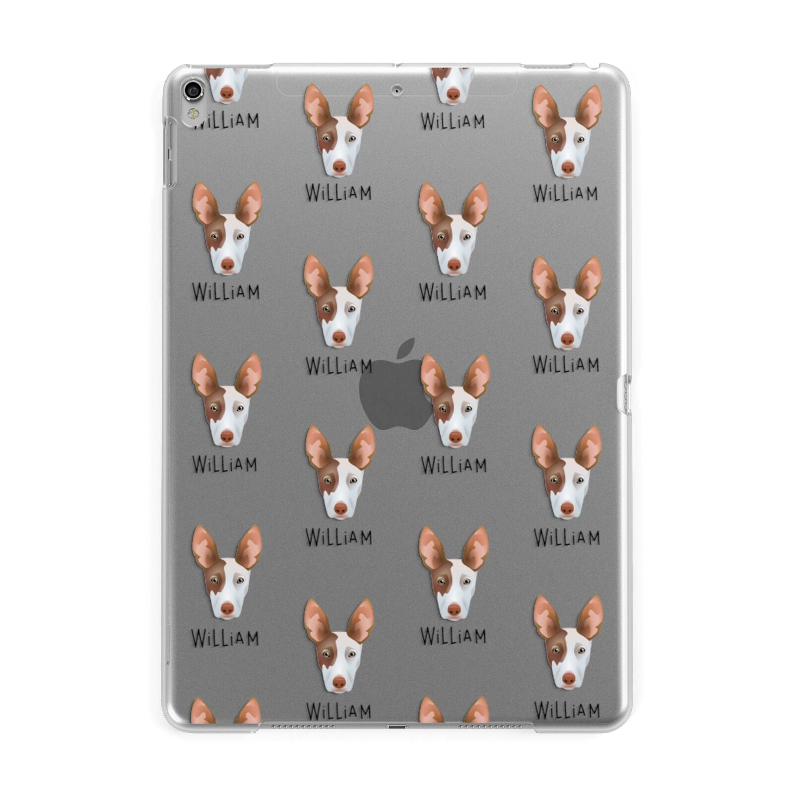 Ibizan Hound Icon with Name Apple iPad Silver Case