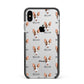 Ibizan Hound Icon with Name Apple iPhone Xs Max Impact Case Black Edge on Silver Phone