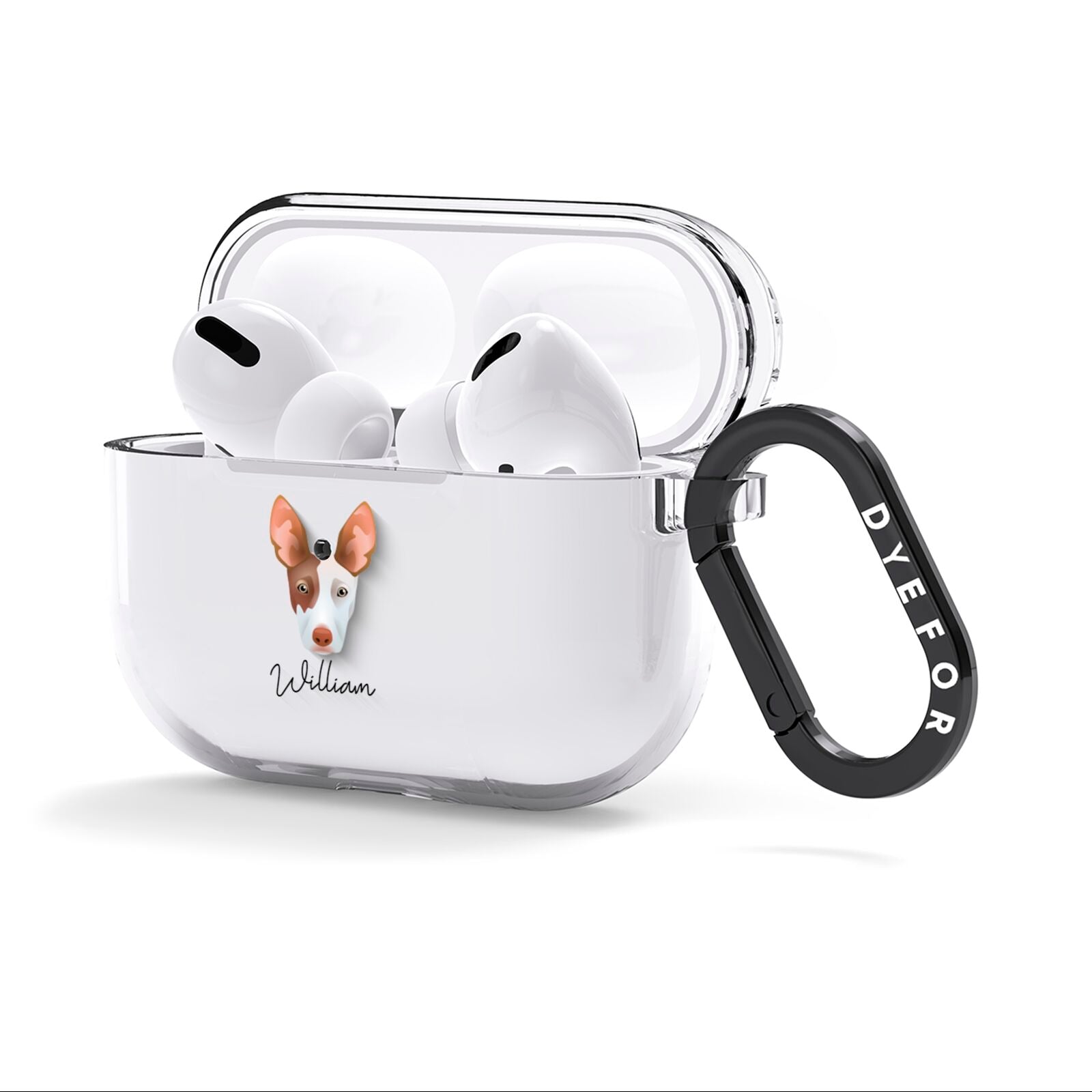Ibizan Hound Personalised AirPods Clear Case 3rd Gen Side Image