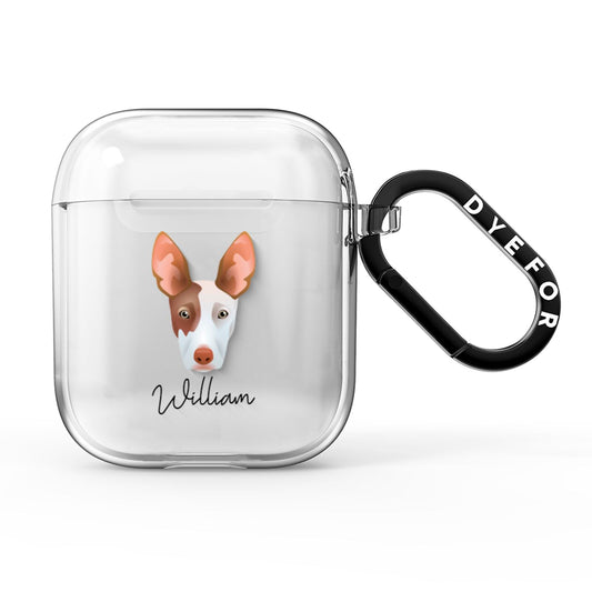 Ibizan Hound Personalised AirPods Clear Case