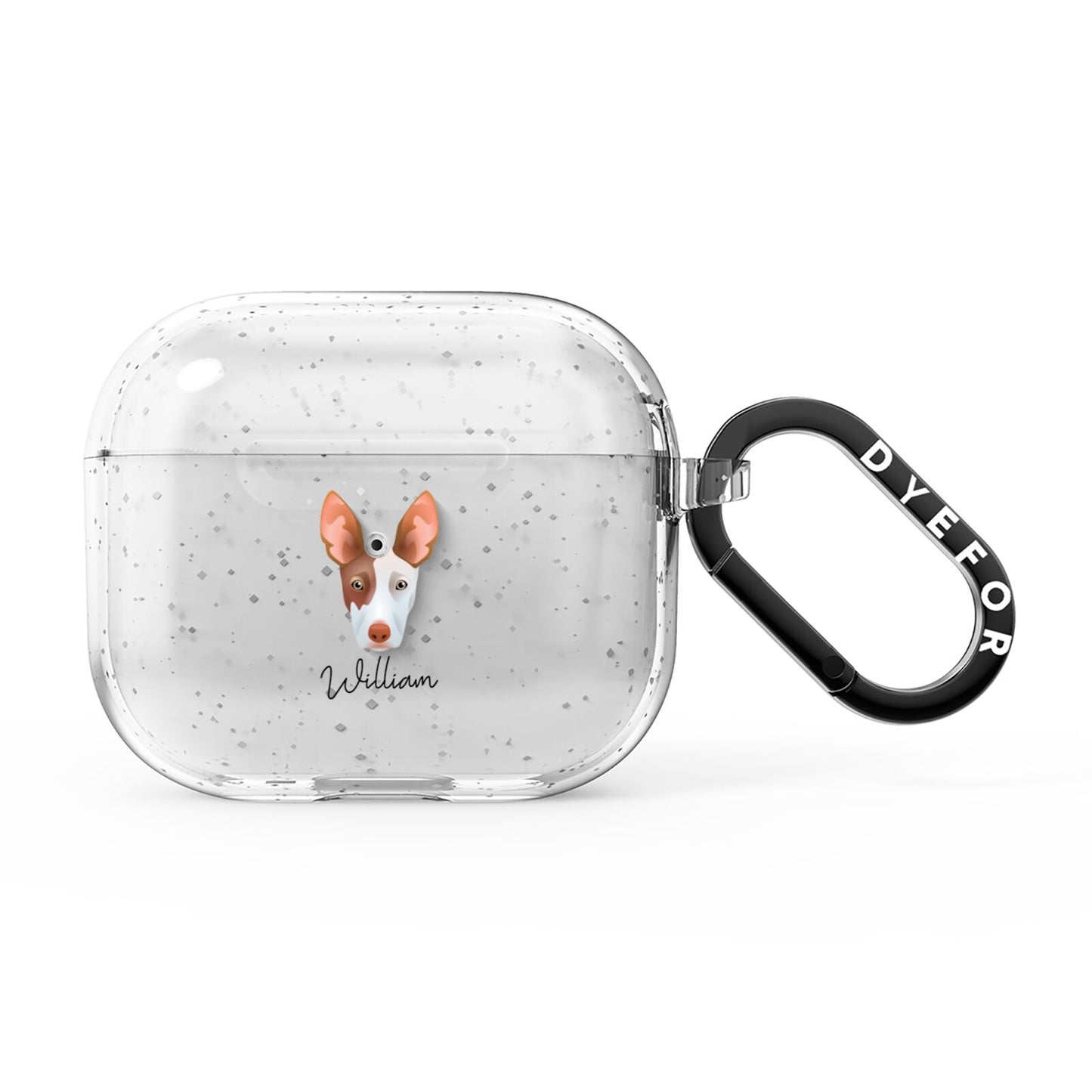 Ibizan Hound Personalised AirPods Glitter Case 3rd Gen