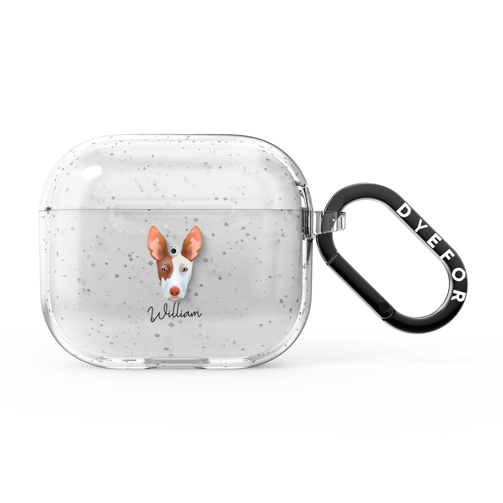 Ibizan Hound Personalised AirPods Glitter Case 3rd Gen