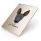Ibizan Hound Personalised Apple iPad Case on Gold iPad Side View