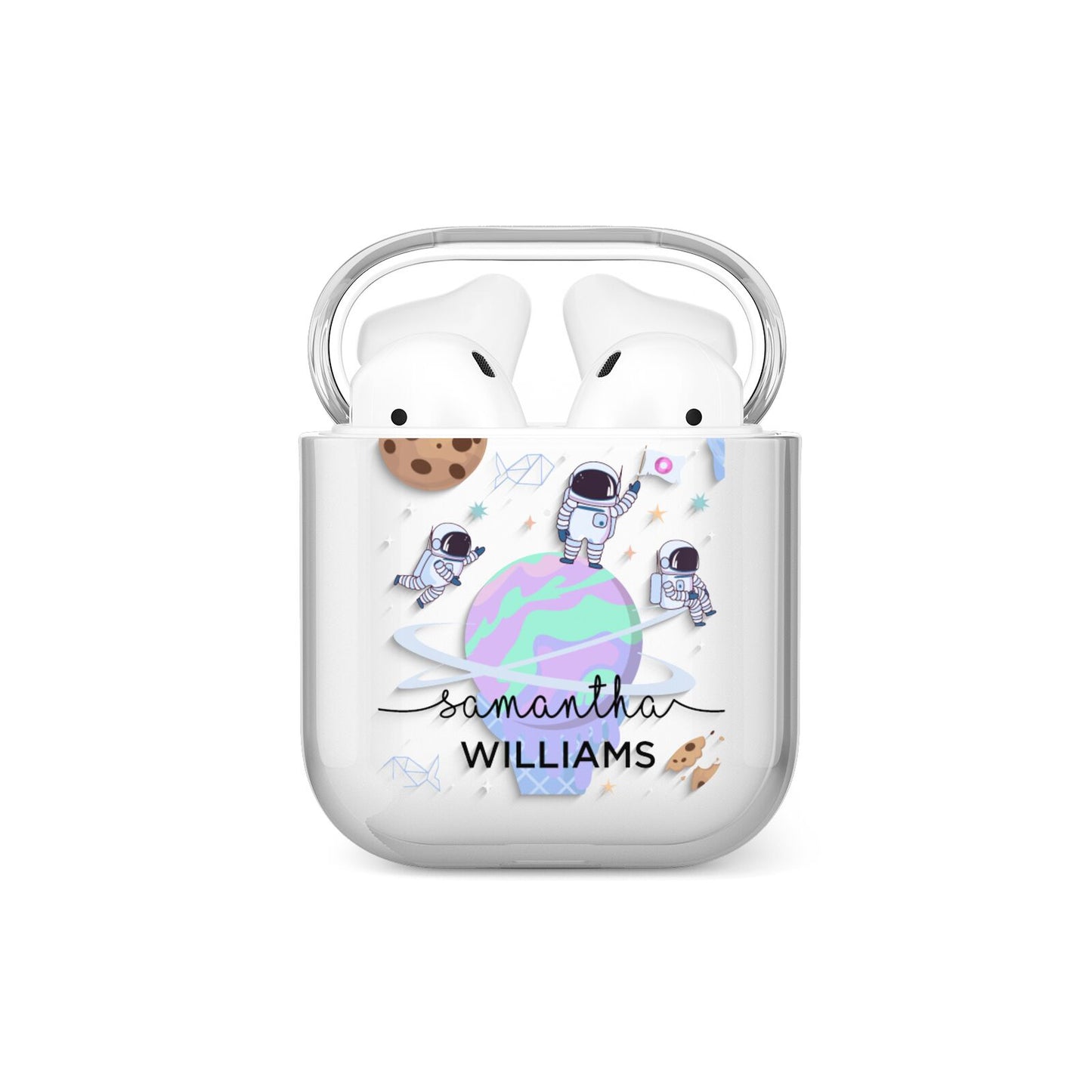 Ice Cream Planets with Name AirPods Case