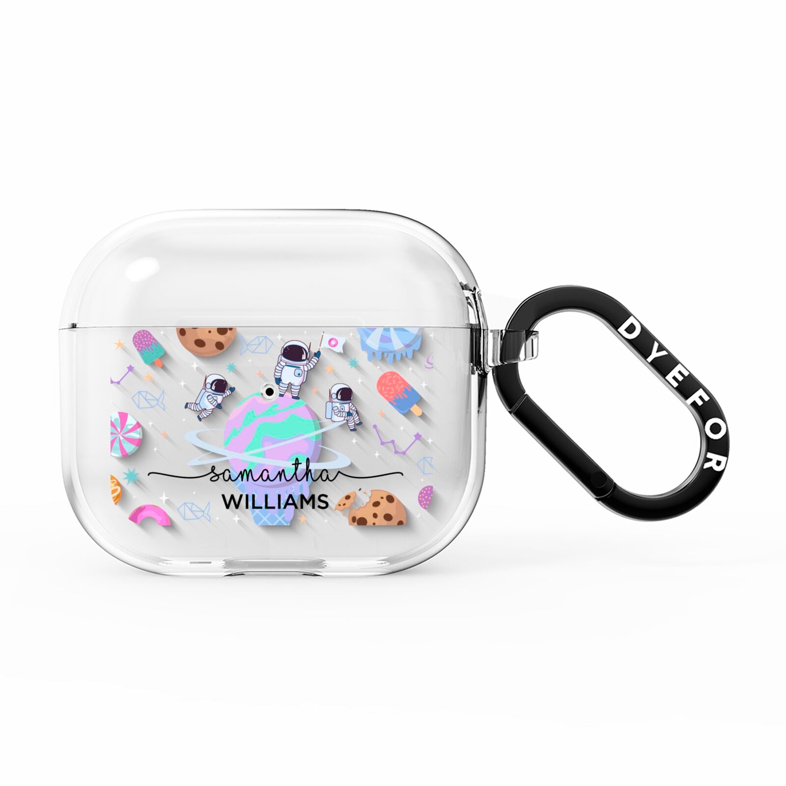 Ice Cream Planets with Name AirPods Clear Case 3rd Gen