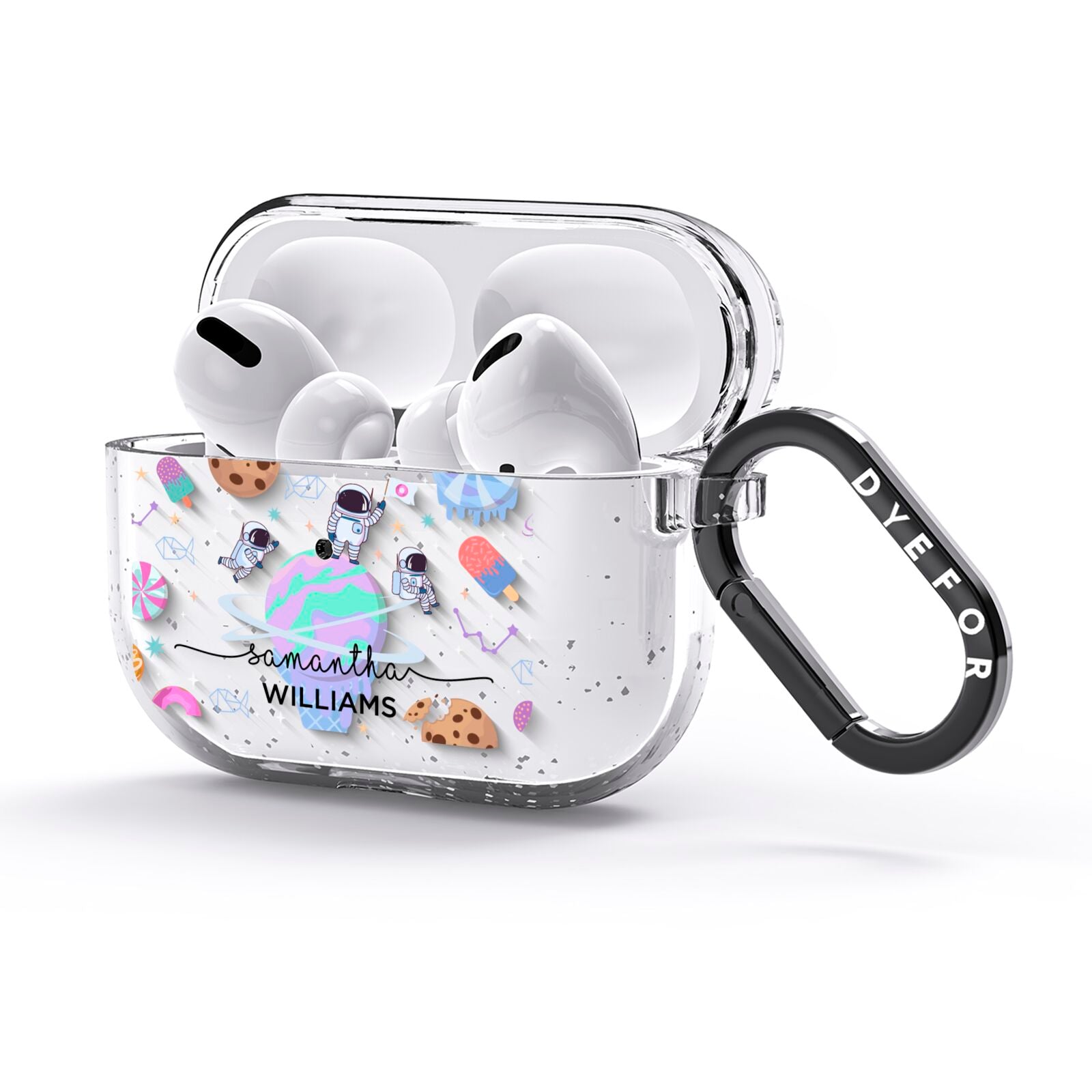 Ice Cream Planets with Name AirPods Glitter Case 3rd Gen Side Image