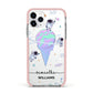 Ice Cream Planets with Name Apple iPhone 11 Pro in Silver with Pink Impact Case