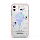 Ice Cream Planets with Name Apple iPhone 11 in White with Pink Impact Case