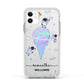 Ice Cream Planets with Name Apple iPhone 11 in White with White Impact Case