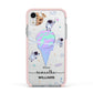 Ice Cream Planets with Name Apple iPhone XR Impact Case Pink Edge on Silver Phone