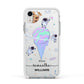 Ice Cream Planets with Name Apple iPhone XR Impact Case White Edge on Silver Phone