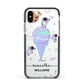 Ice Cream Planets with Name Apple iPhone Xs Impact Case Black Edge on Silver Phone