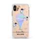 Ice Cream Planets with Name Apple iPhone Xs Impact Case White Edge on Gold Phone