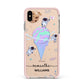 Ice Cream Planets with Name Apple iPhone Xs Max Impact Case Pink Edge on Gold Phone