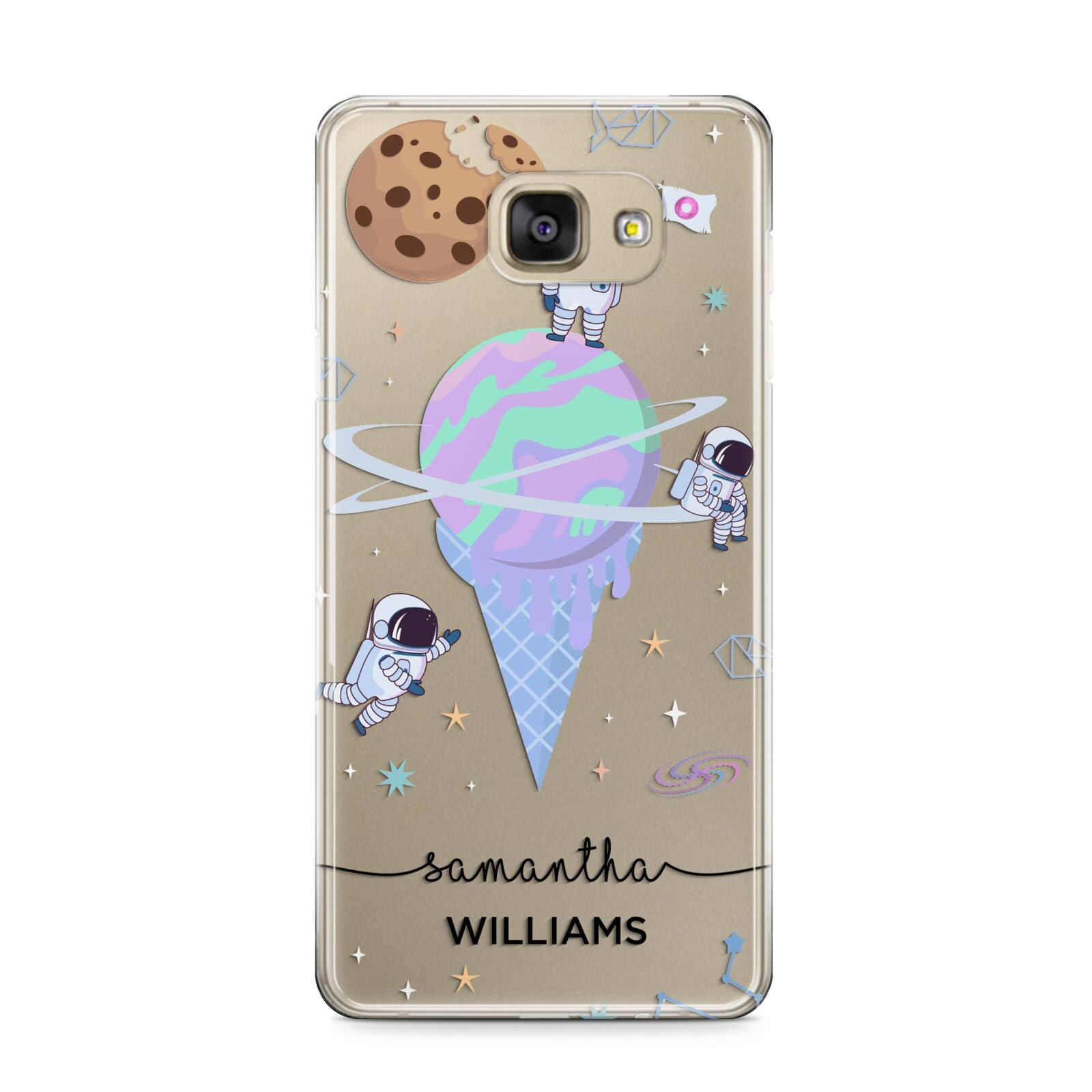 Ice Cream Planets with Name Samsung Galaxy A9 2016 Case on gold phone