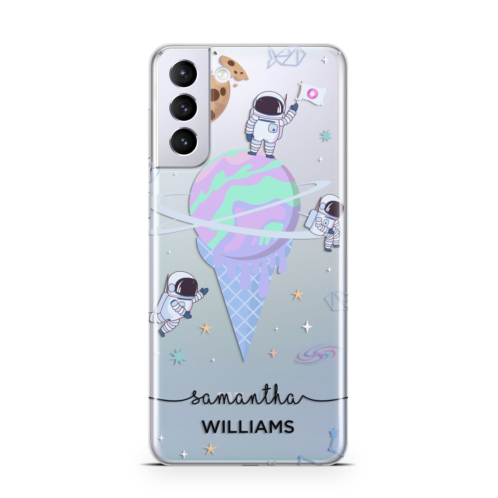Ice Cream Planets with Name Samsung S21 Plus Phone Case