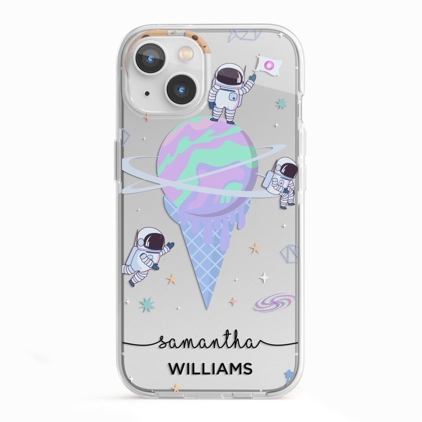 Ice Cream Planets with Name iPhone 13 TPU Impact Case with White Edges