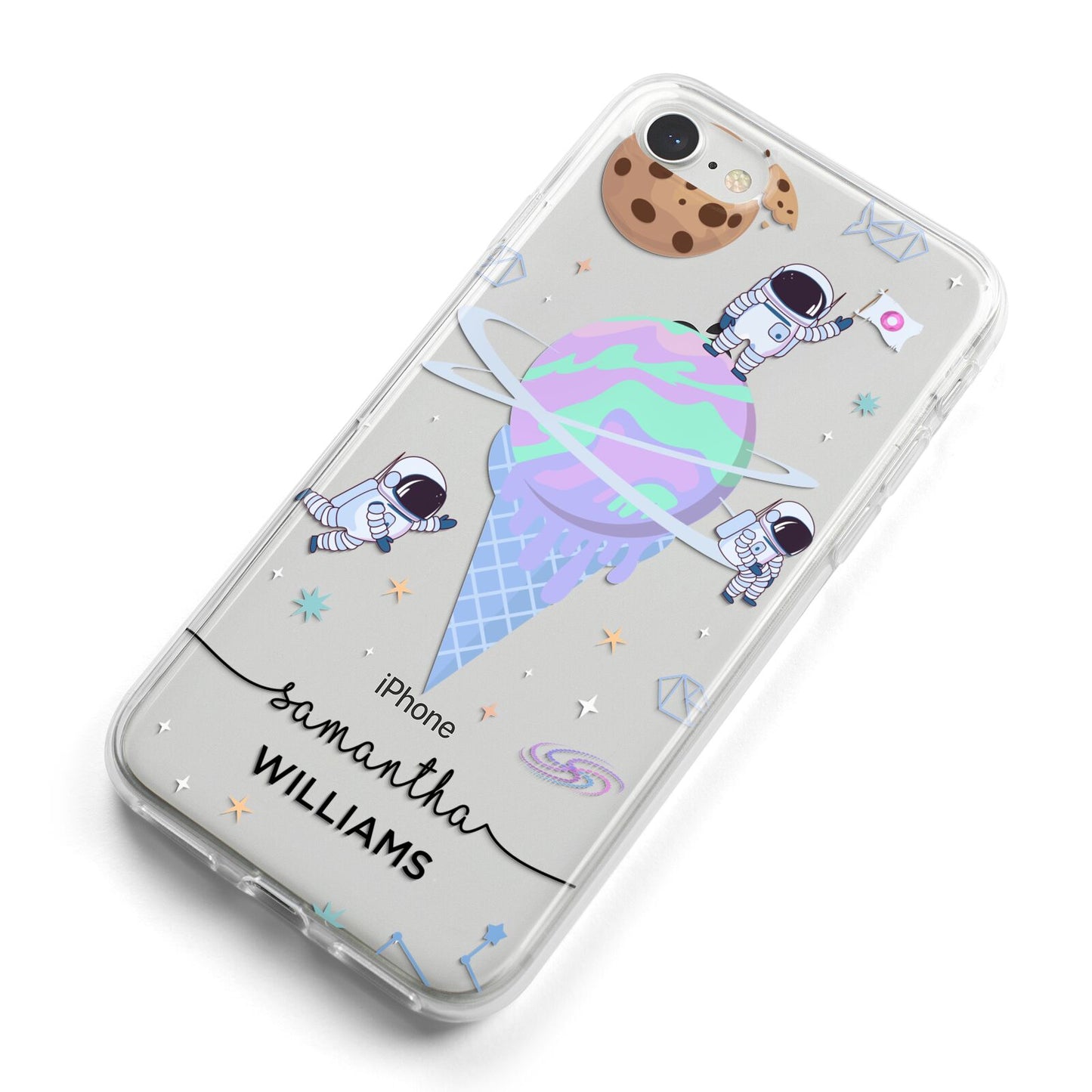 Ice Cream Planets with Name iPhone 8 Bumper Case on Silver iPhone Alternative Image