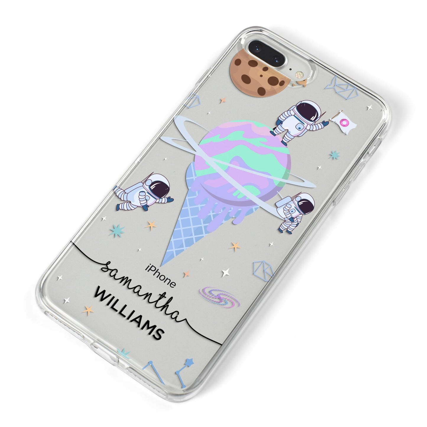 Ice Cream Planets with Name iPhone 8 Plus Bumper Case on Silver iPhone Alternative Image