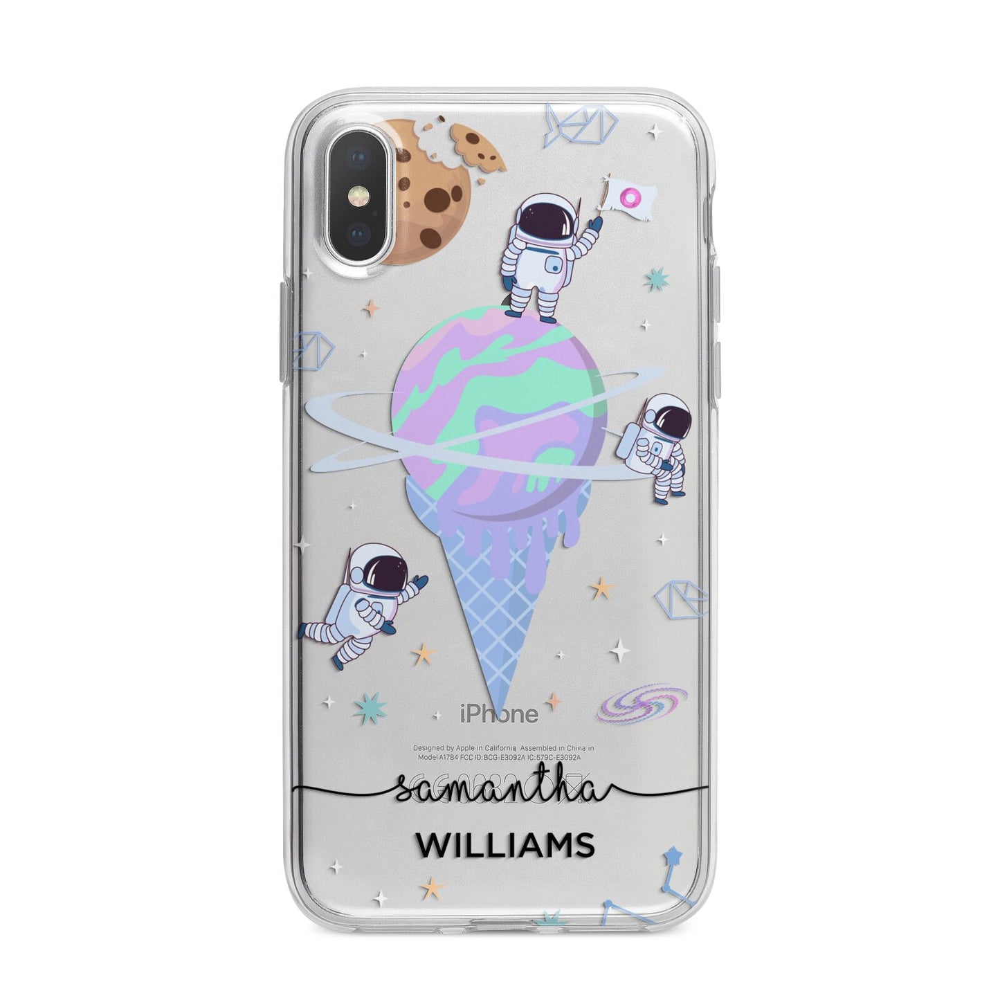 Ice Cream Planets with Name iPhone X Bumper Case on Silver iPhone Alternative Image 1