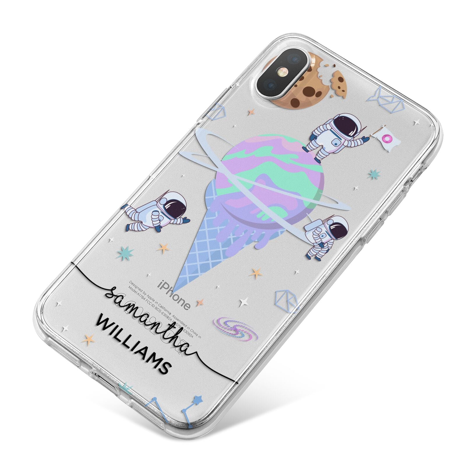 Ice Cream Planets with Name iPhone X Bumper Case on Silver iPhone