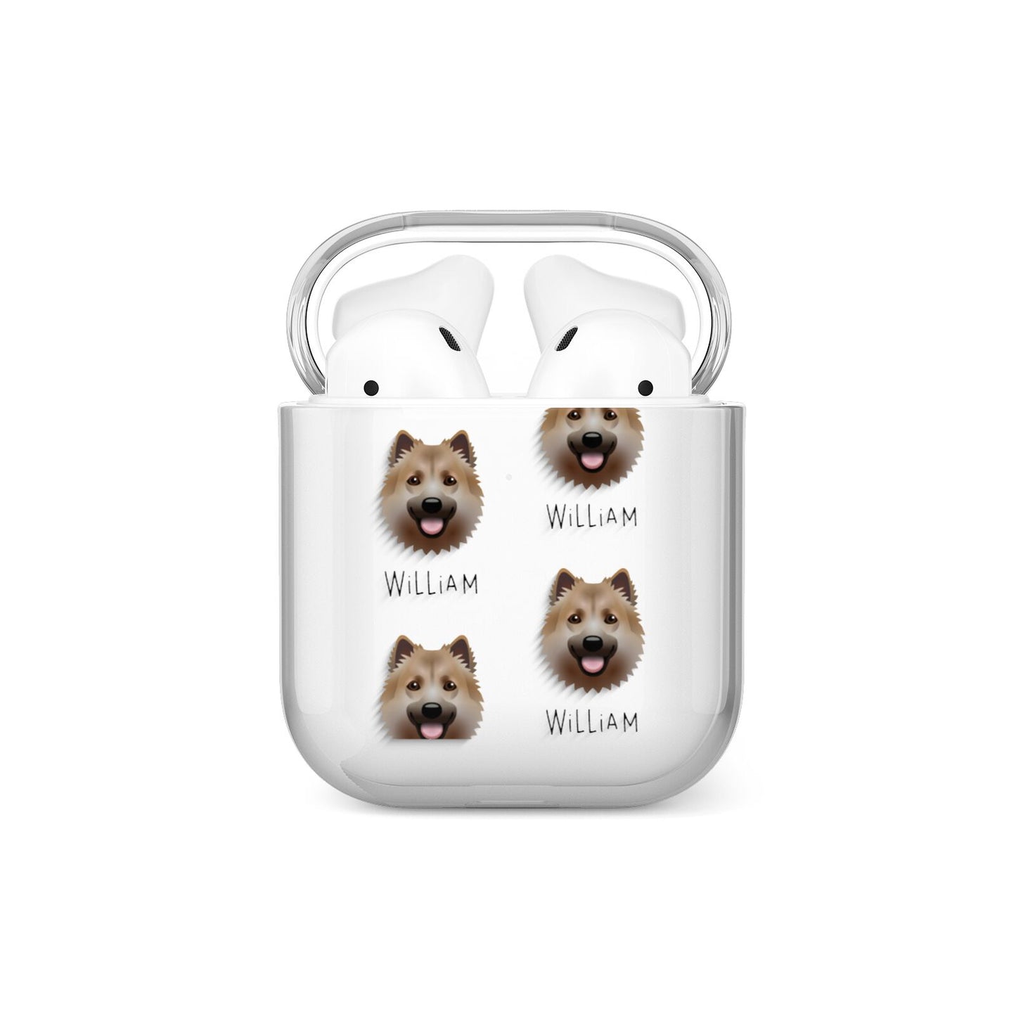 Icelandic Sheepdog Icon with Name AirPods Case
