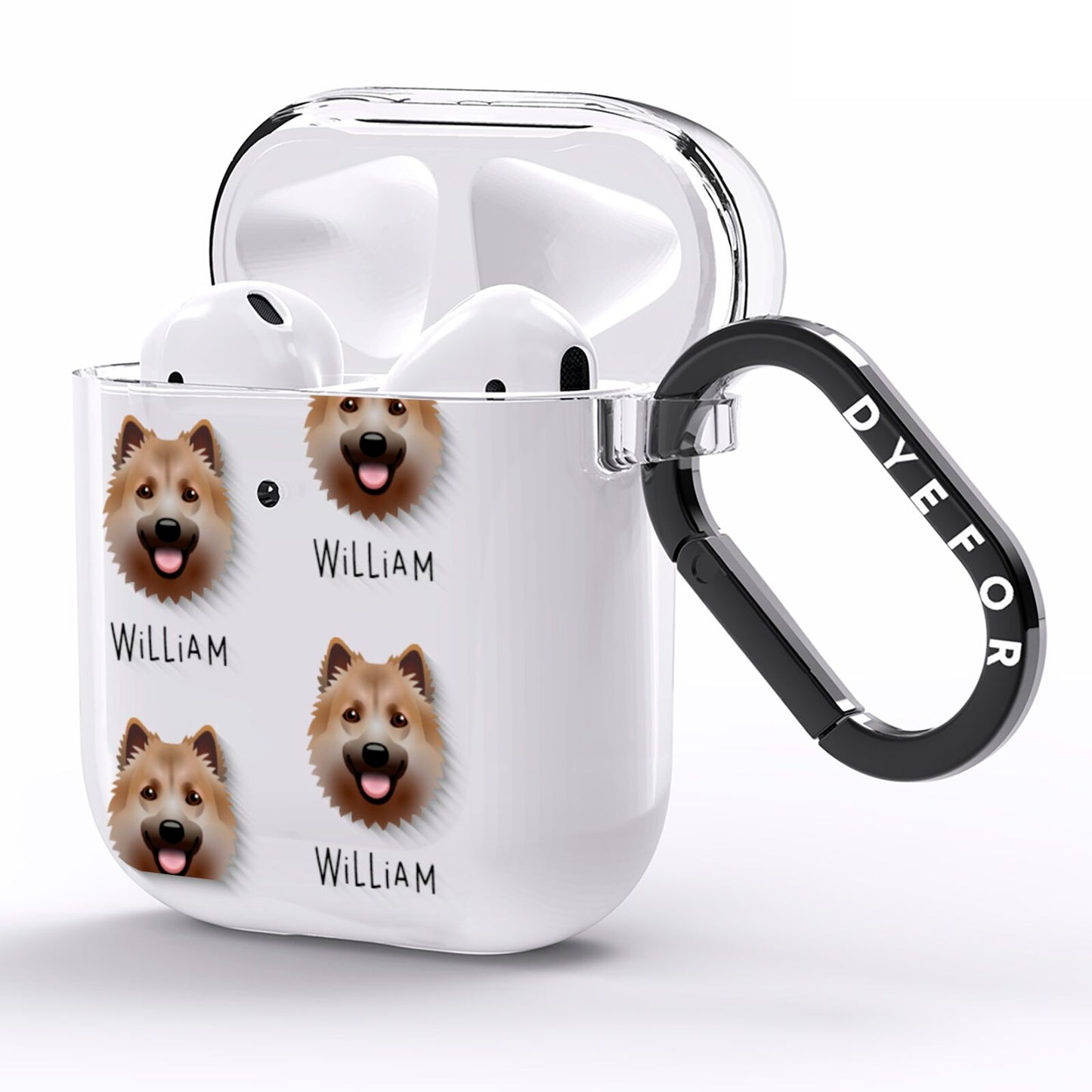 Icelandic Sheepdog Icon with Name AirPods Clear Case Side Image