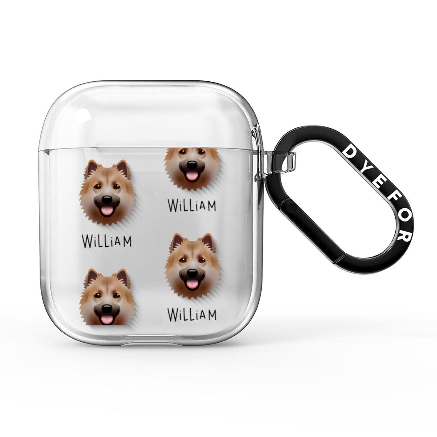 Icelandic Sheepdog Icon with Name AirPods Clear Case