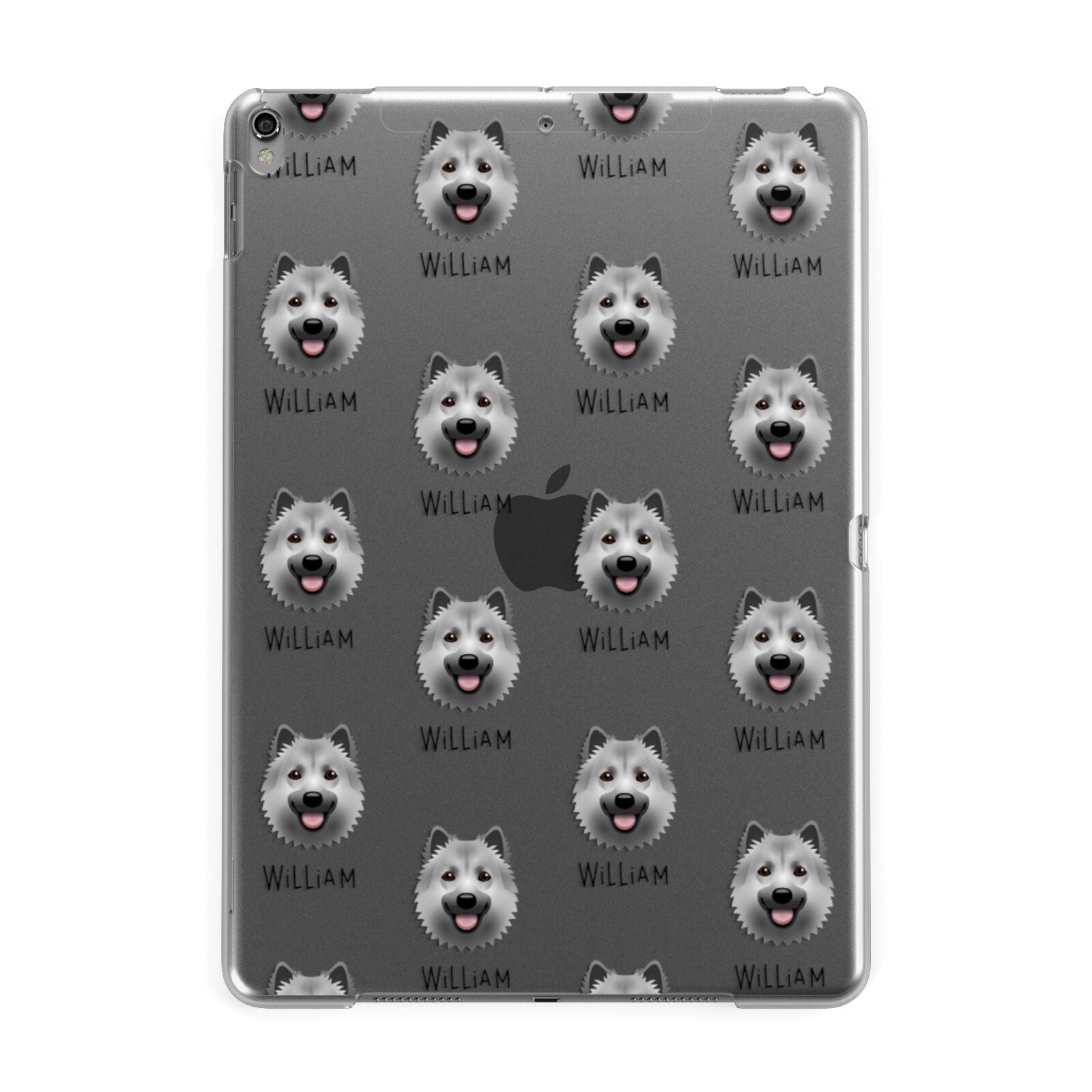 Icelandic Sheepdog Icon with Name Apple iPad Grey Case