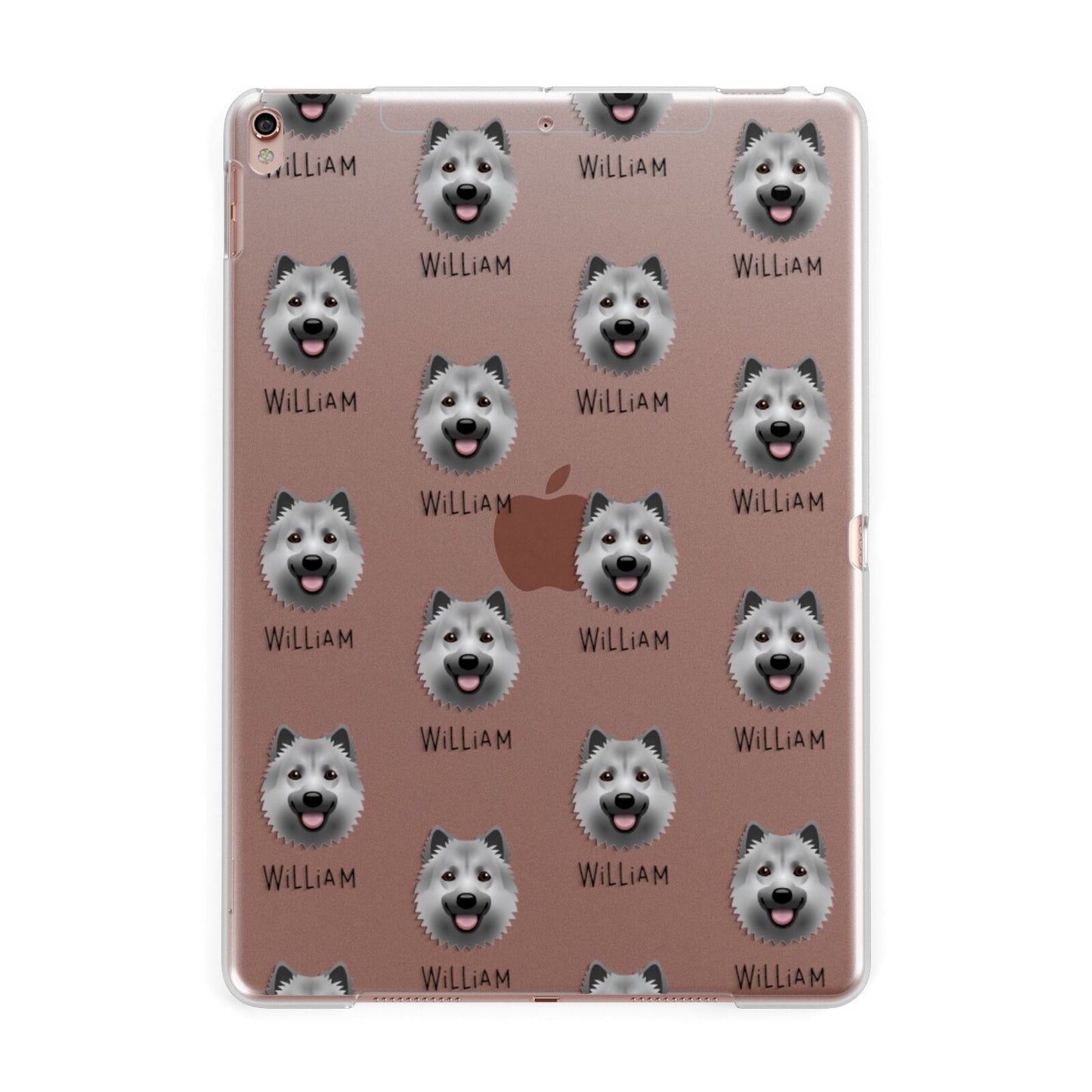 Icelandic Sheepdog Icon with Name Apple iPad Rose Gold Case