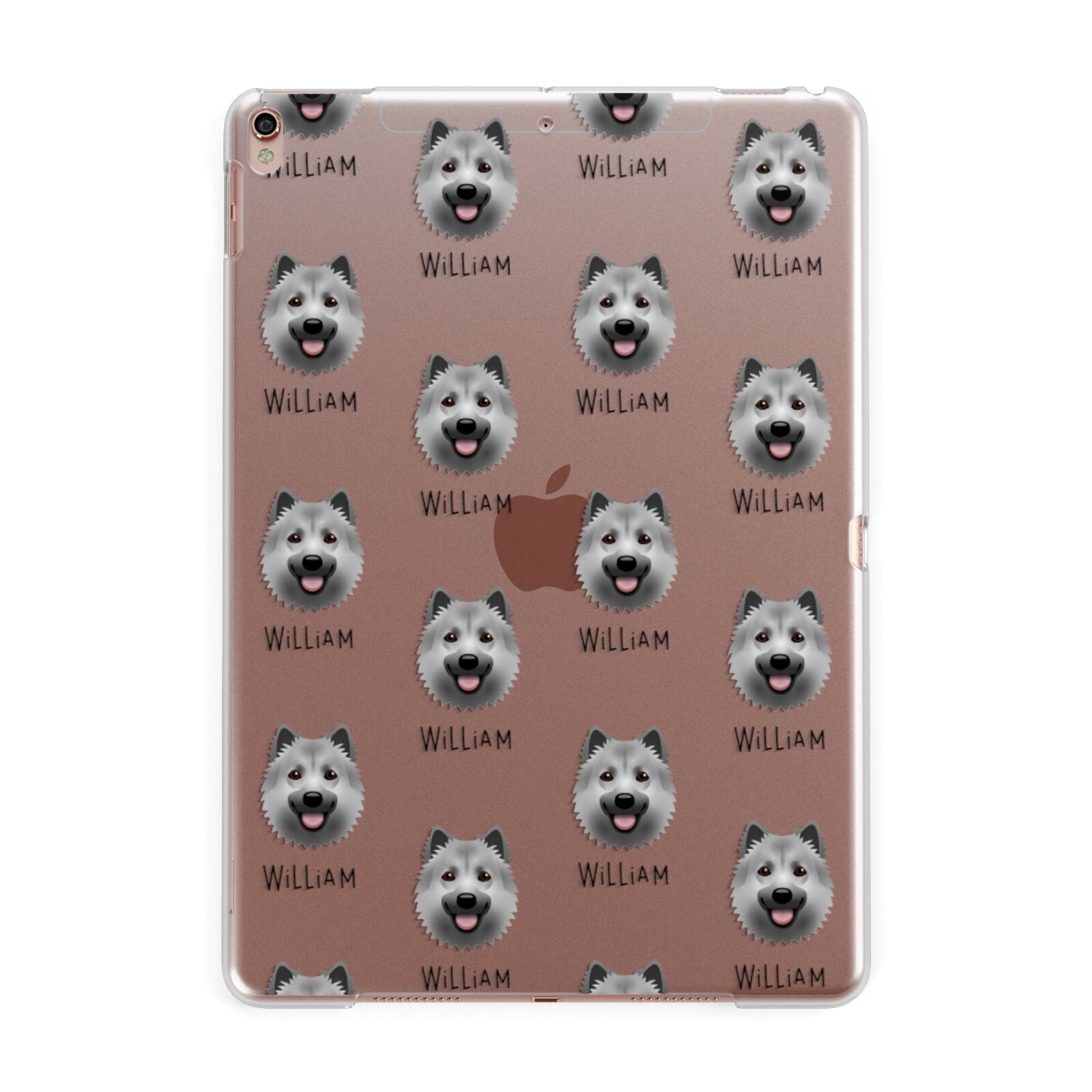 Icelandic Sheepdog Icon with Name Apple iPad Rose Gold Case