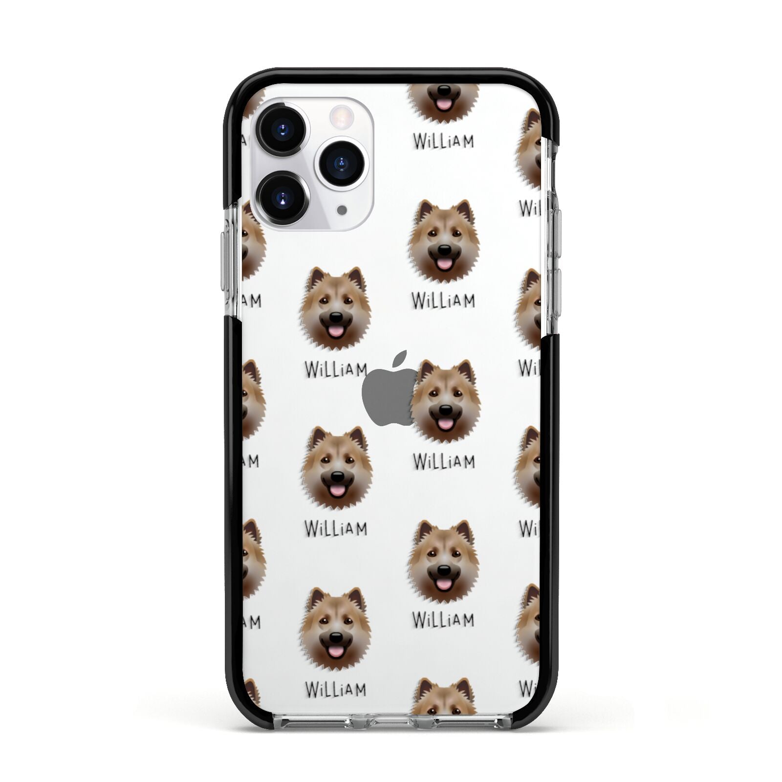 Icelandic Sheepdog Icon with Name Apple iPhone 11 Pro in Silver with Black Impact Case