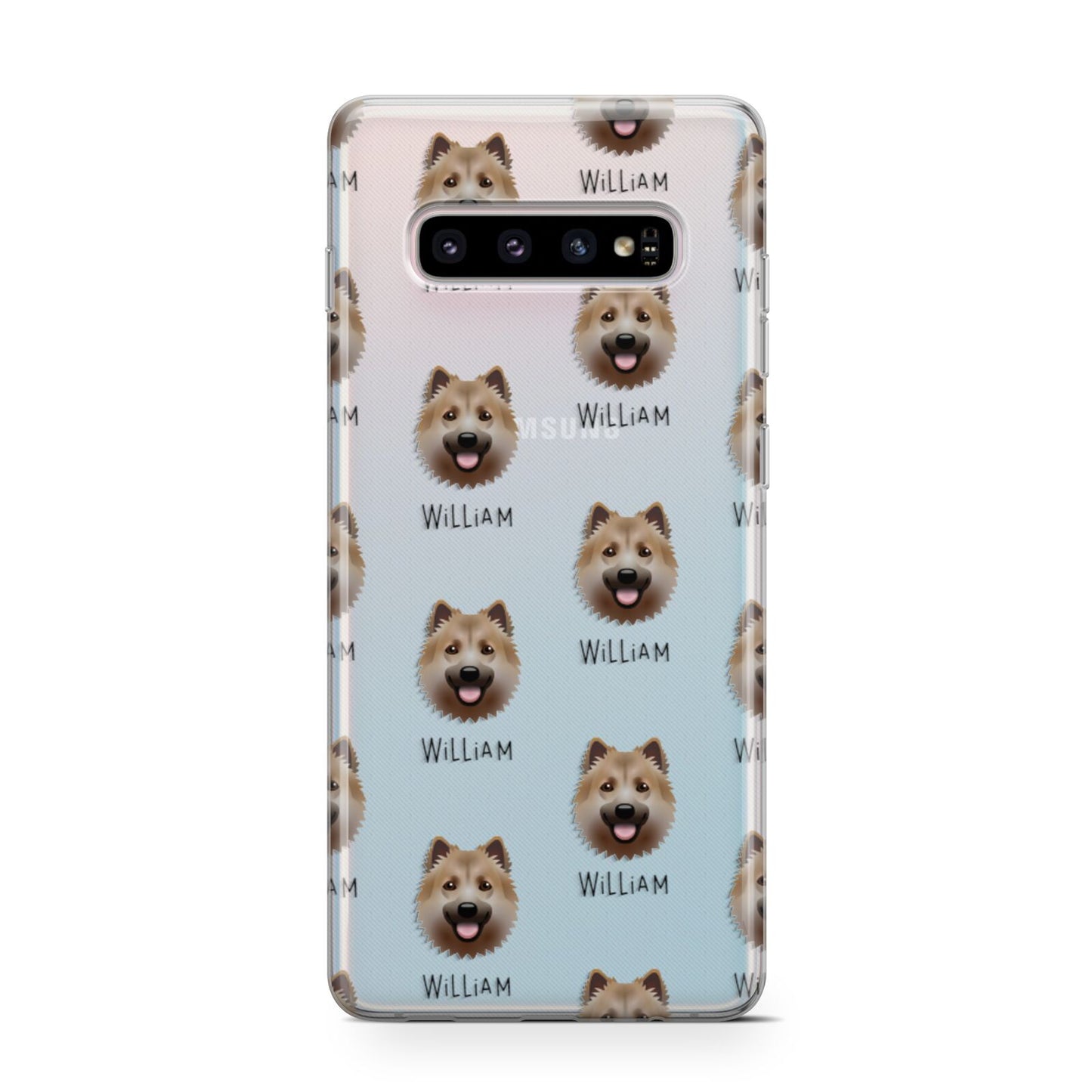 Icelandic Sheepdog Icon with Name Samsung Galaxy S10 Case