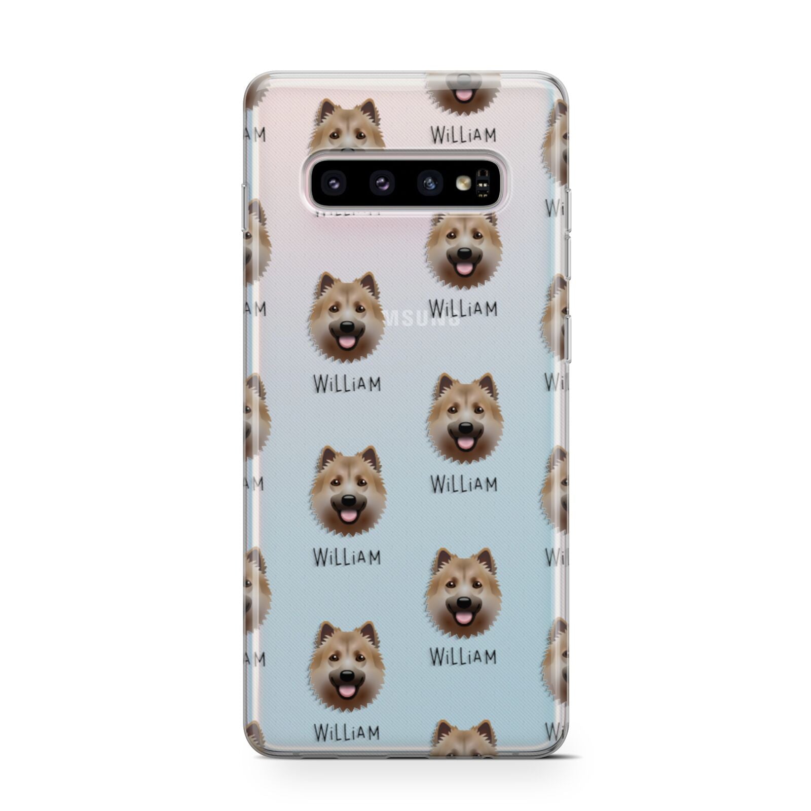 Icelandic Sheepdog Icon with Name Samsung Galaxy S10 Case