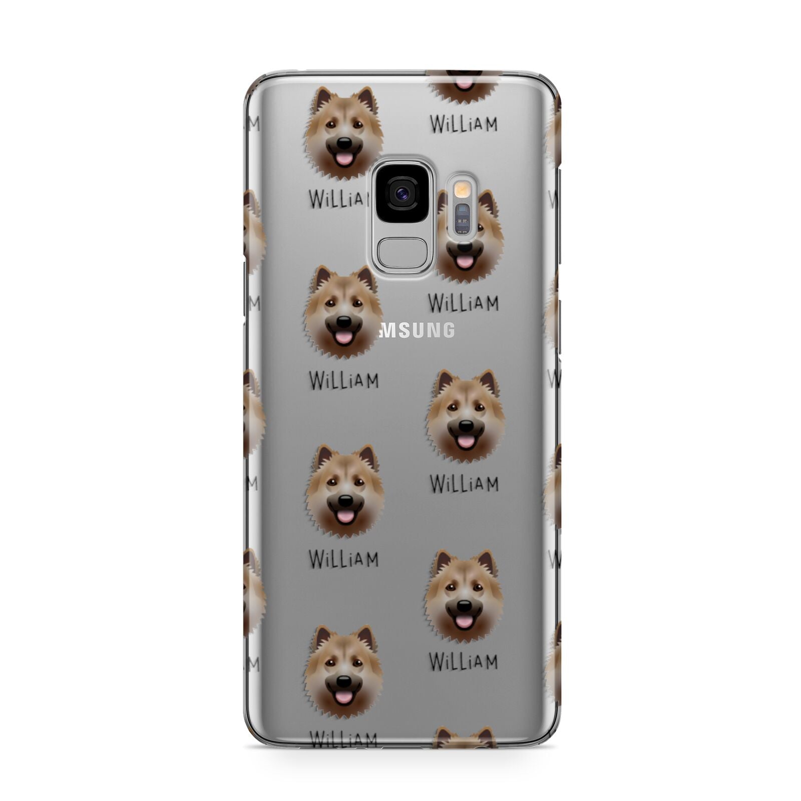 Icelandic Sheepdog Icon with Name Samsung Galaxy S9 Case