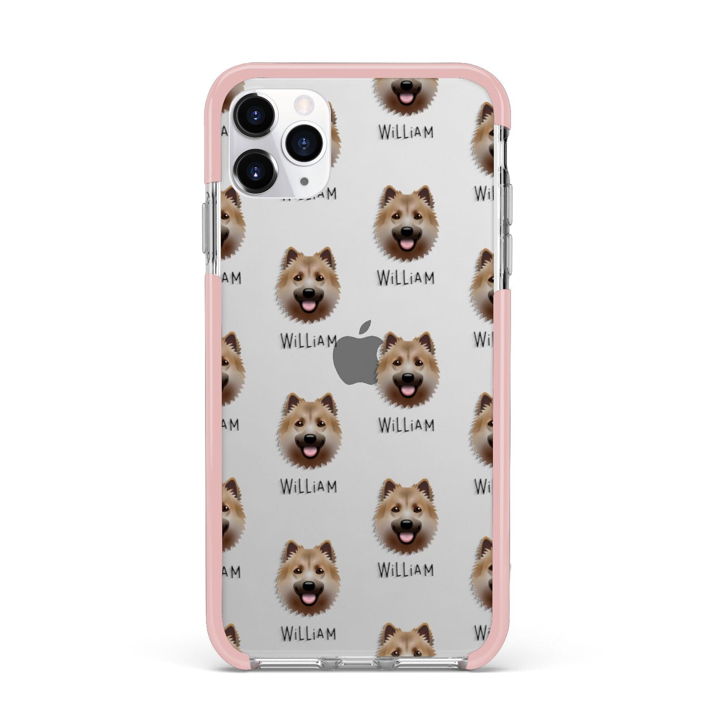 Icelandic Sheepdog Icon with Name iPhone 11 Pro Max Impact Pink Edge Case