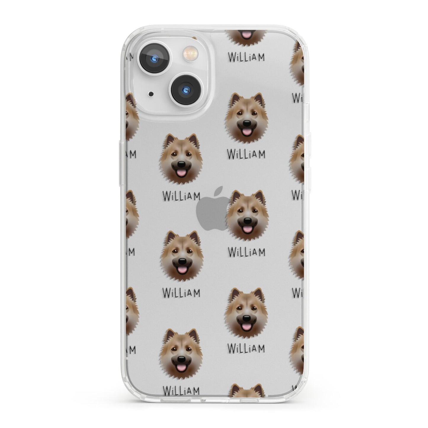 Icelandic Sheepdog Icon with Name iPhone 13 Clear Bumper Case