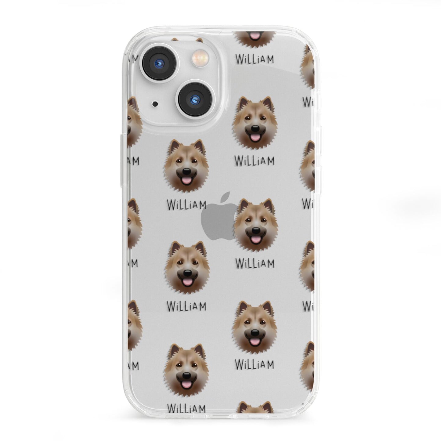 Icelandic Sheepdog Icon with Name iPhone 13 Mini Clear Bumper Case