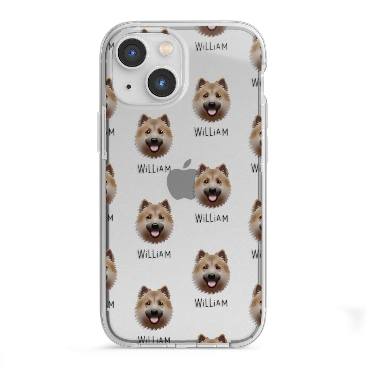 Icelandic Sheepdog Icon with Name iPhone 13 Mini TPU Impact Case with White Edges