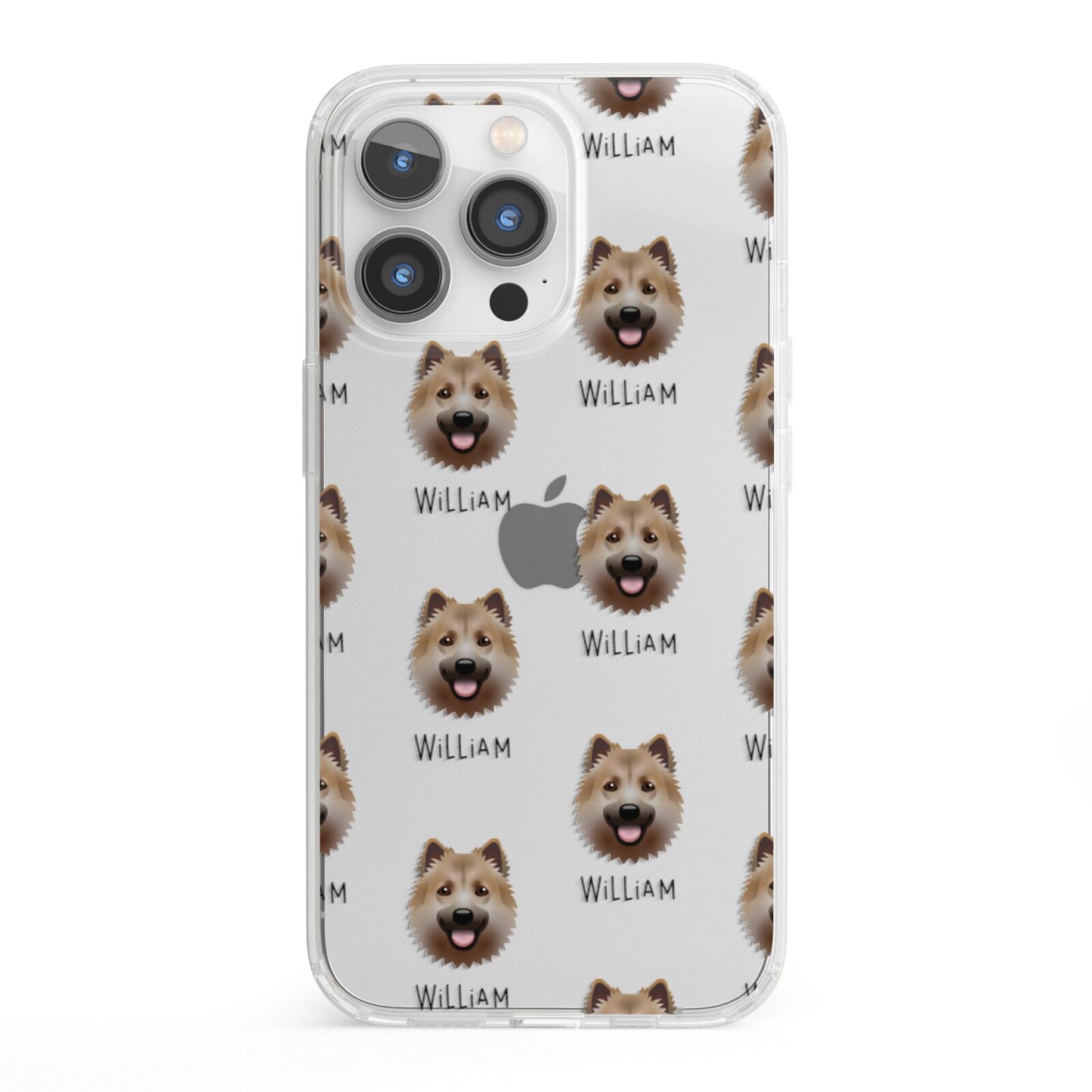 Icelandic Sheepdog Icon with Name iPhone 13 Pro Clear Bumper Case