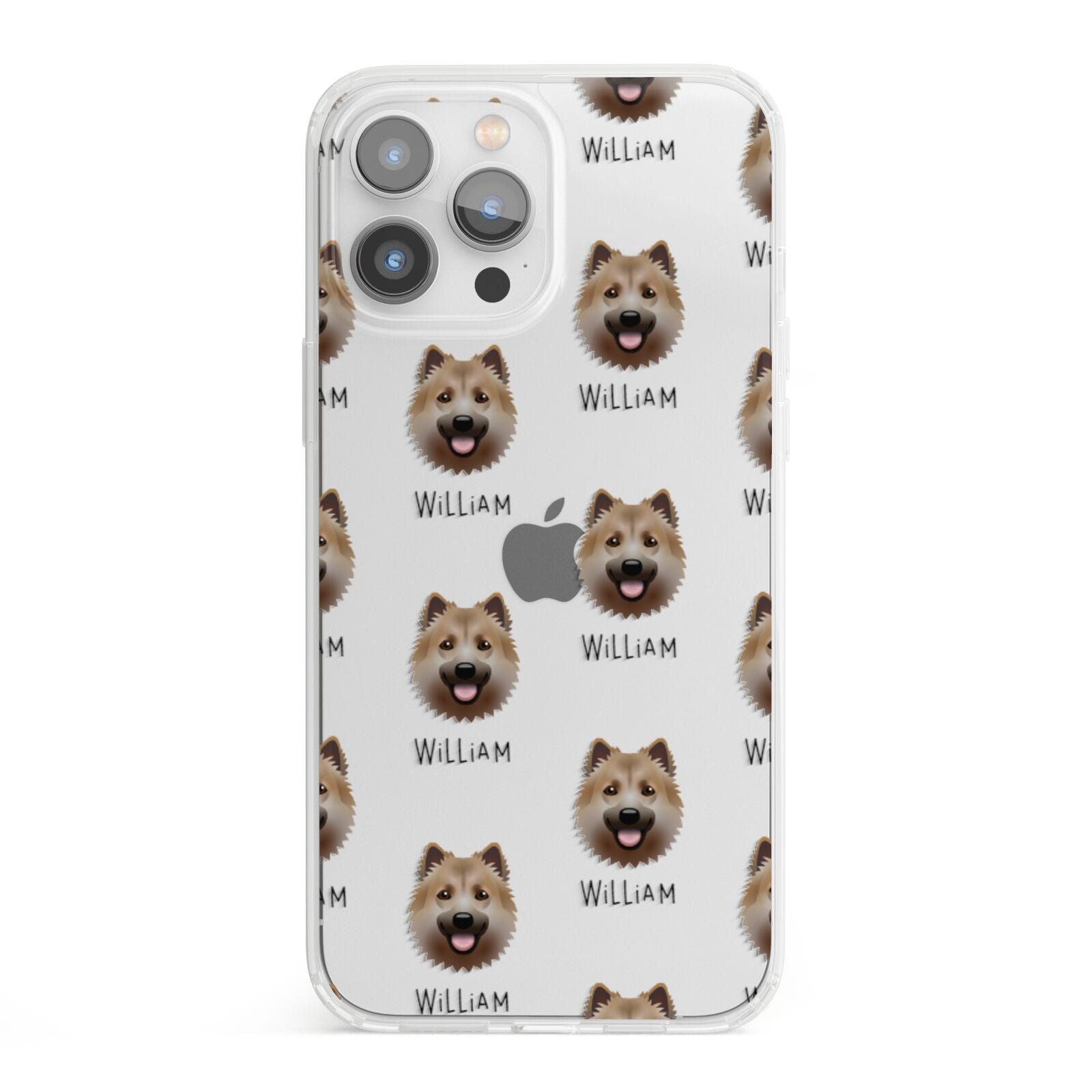 Icelandic Sheepdog Icon with Name iPhone 13 Pro Max Clear Bumper Case