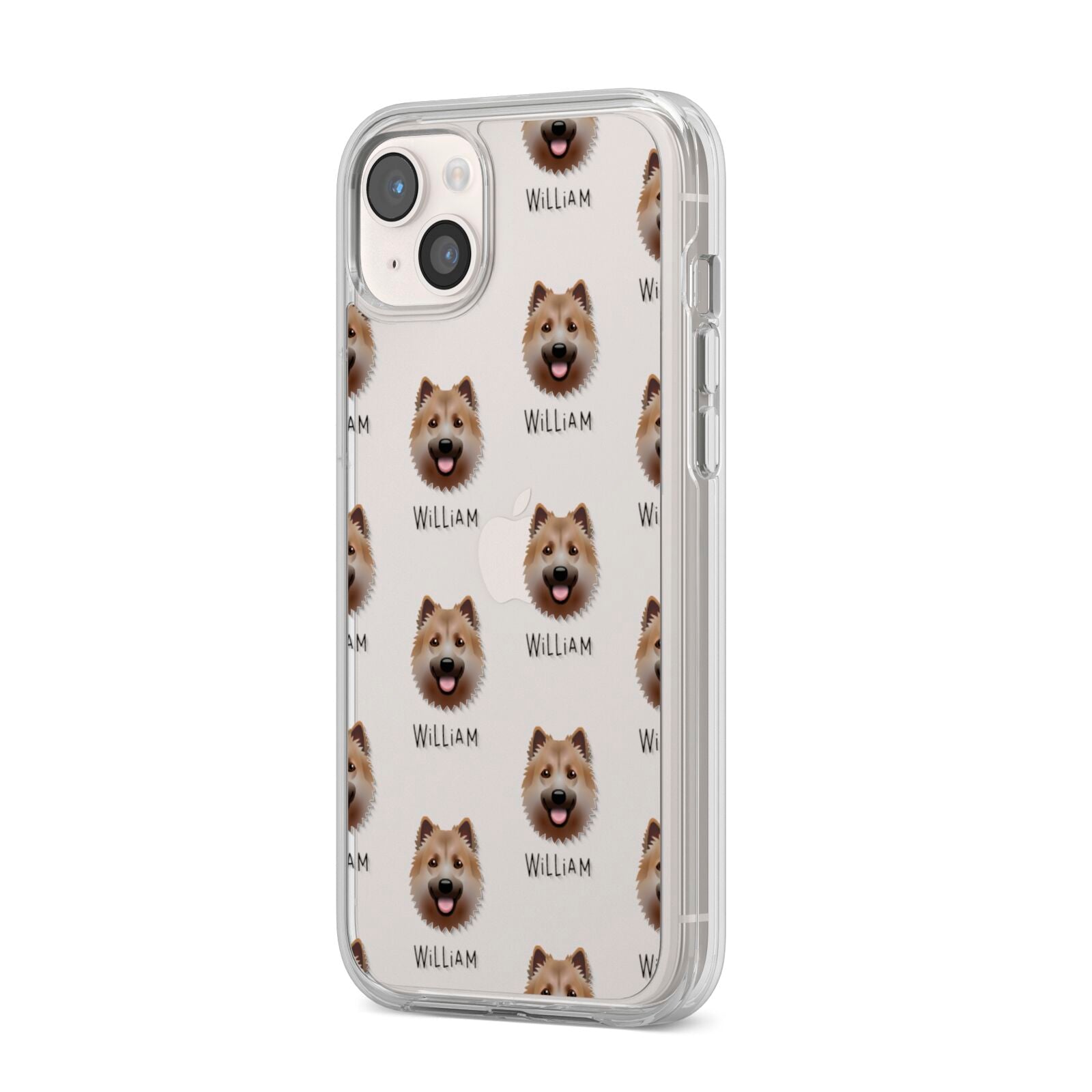 Icelandic Sheepdog Icon with Name iPhone 14 Plus Clear Tough Case Starlight Angled Image