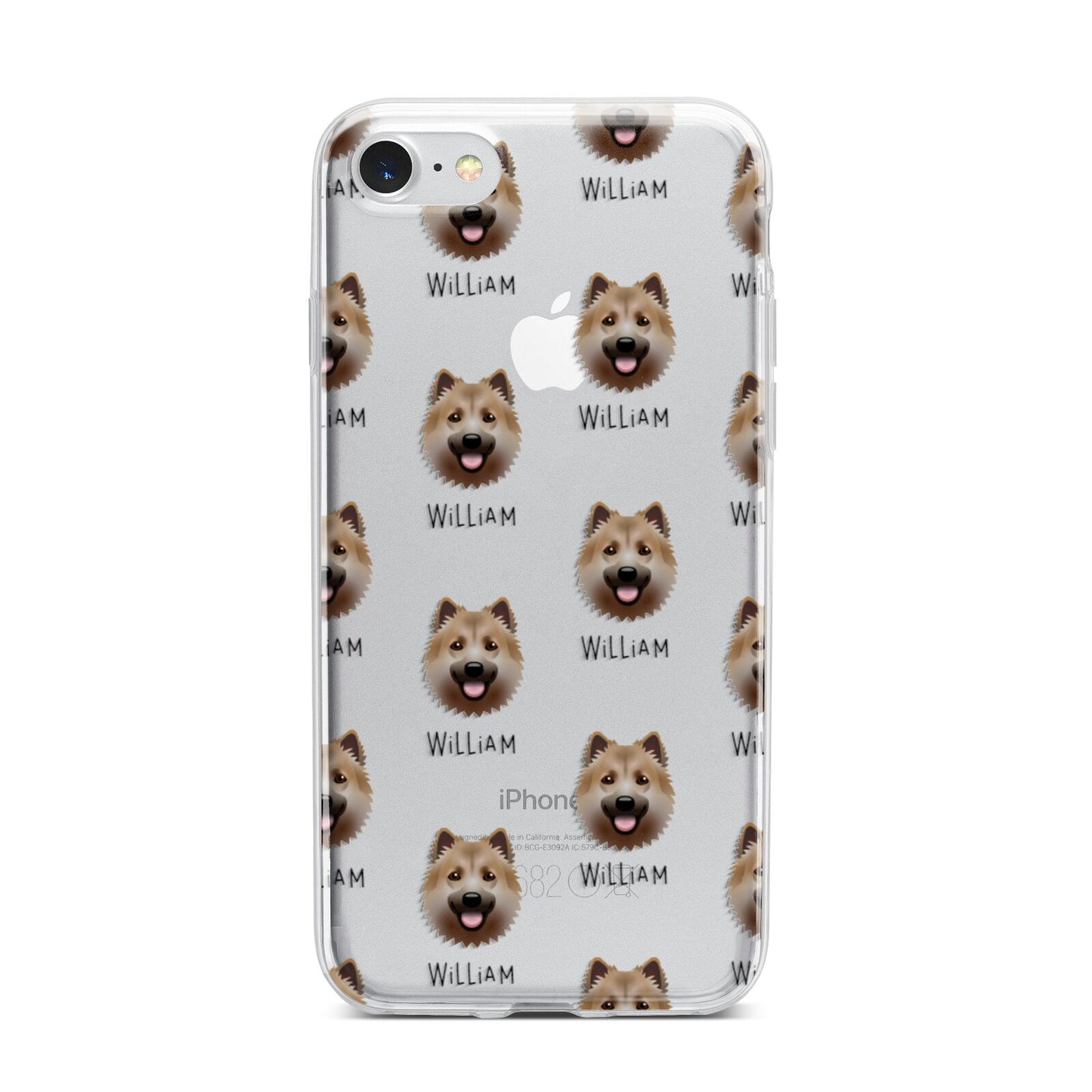 Icelandic Sheepdog Icon with Name iPhone 7 Bumper Case on Silver iPhone